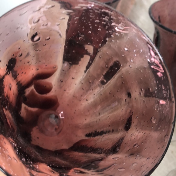 LAST SET! 4 Artland Savannah Purple Bubble Glass 14oz Drinking Glasses Goblets - Picture 6 of 16